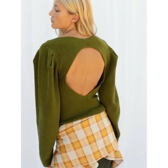 NEW FREE PEOPLE SAFFRON TOP RIBBED CUTOUT SW - Picture 2 of 4